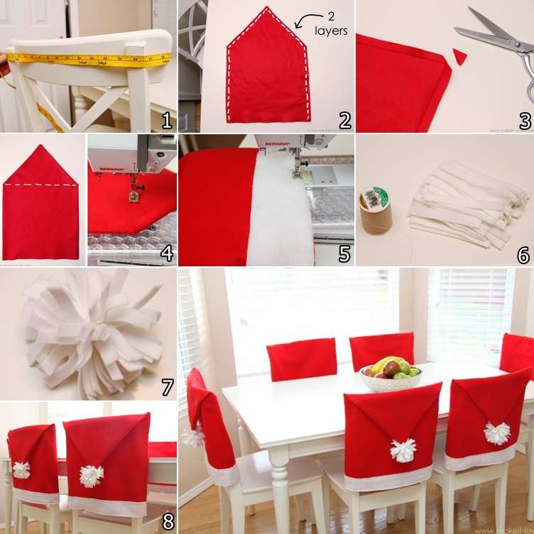 red santa hat chair covers