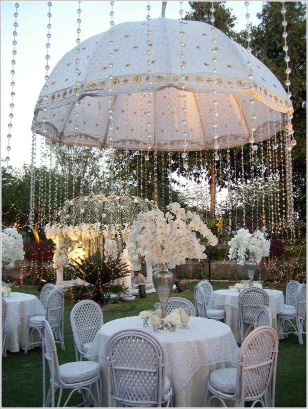 wedding with umbrellas