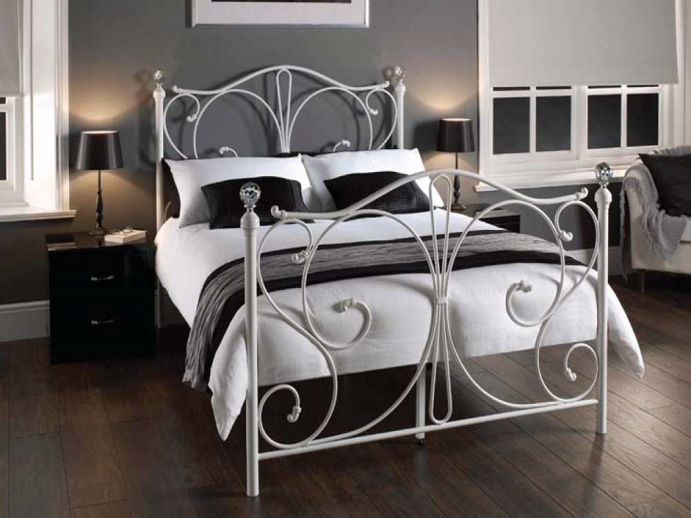 bedroom furniture with metal bed