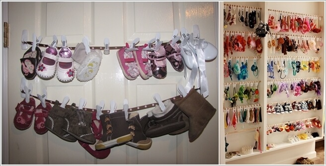 hanging baby shoe organizer