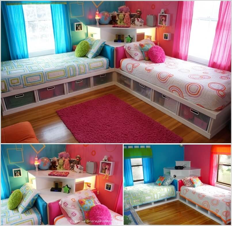 kids room with two beds