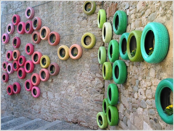 Ombre Tires Wall