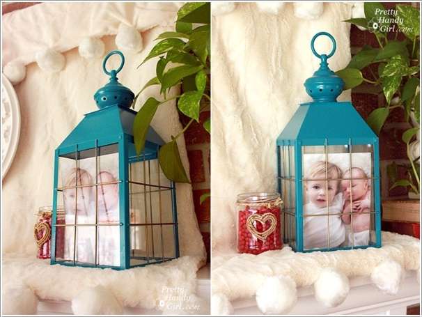 Photos in a Painted Lantern