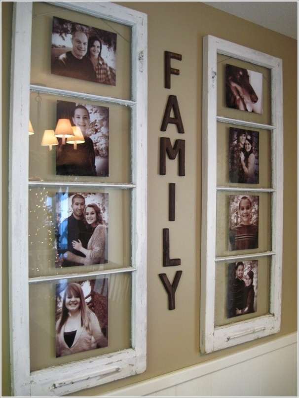 Use an Old Window Frame to Display Photos