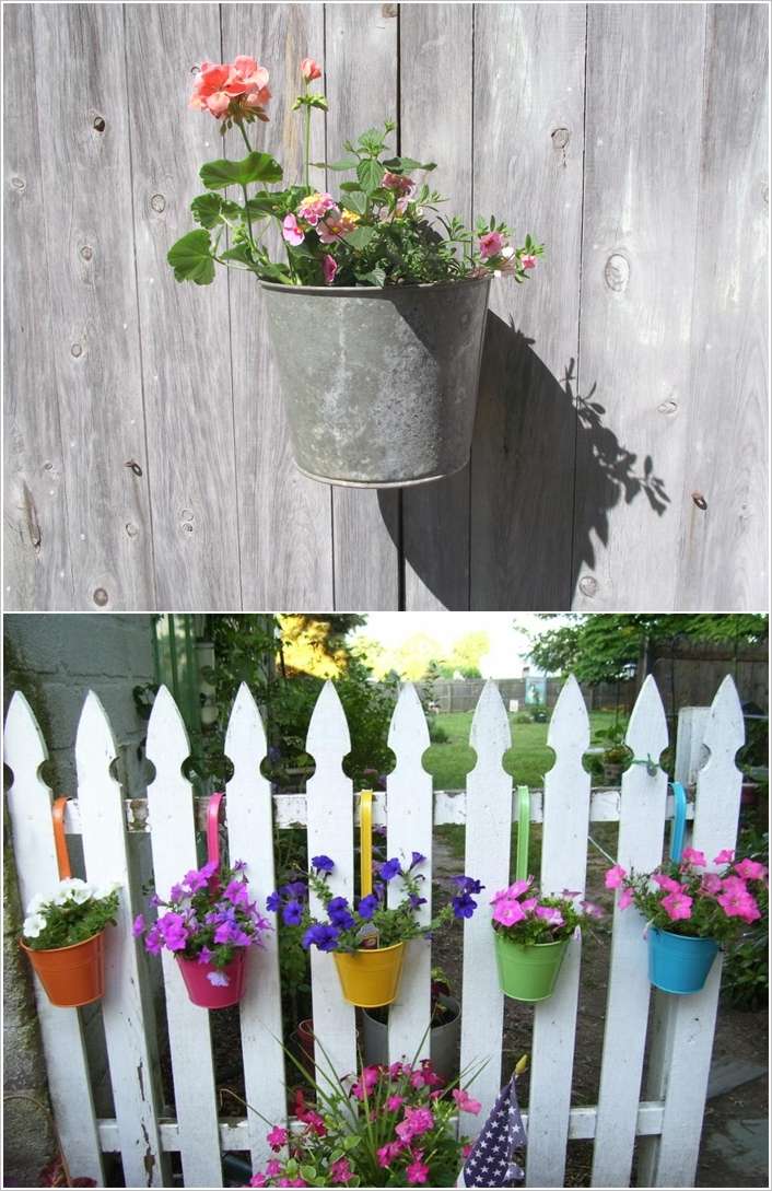 Metal Bucket Planters