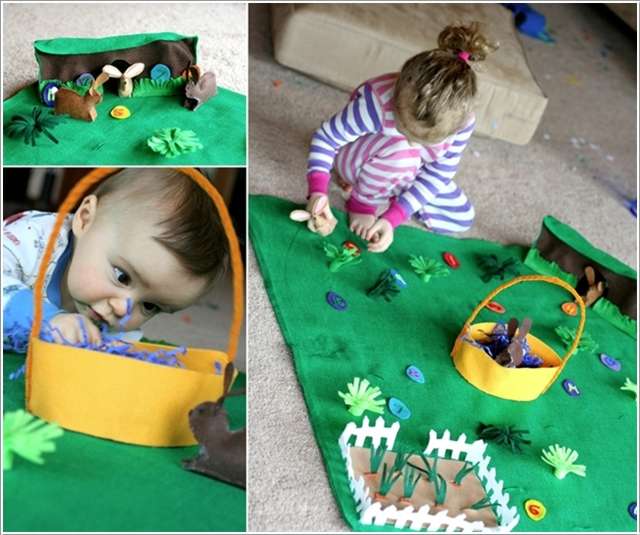 A No Sew Easter Bunny Play Mat