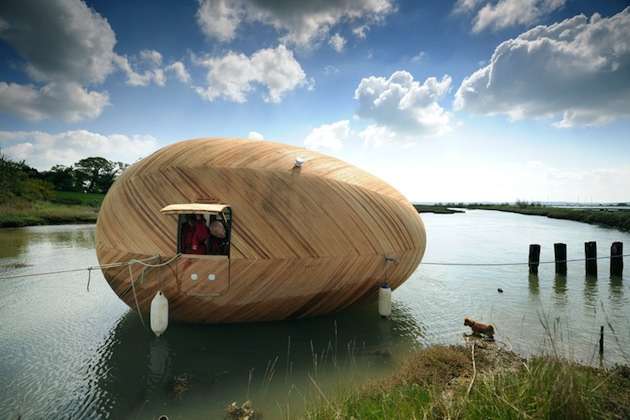Unique Floating Wooden Egg House