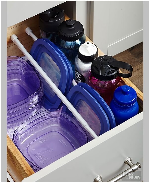Divide a Drawer with Tension Rods