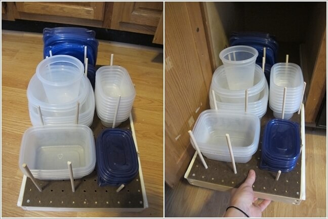 Create a Pull Out Rack with Pegboard and Dowels and Create a Customizable Storage