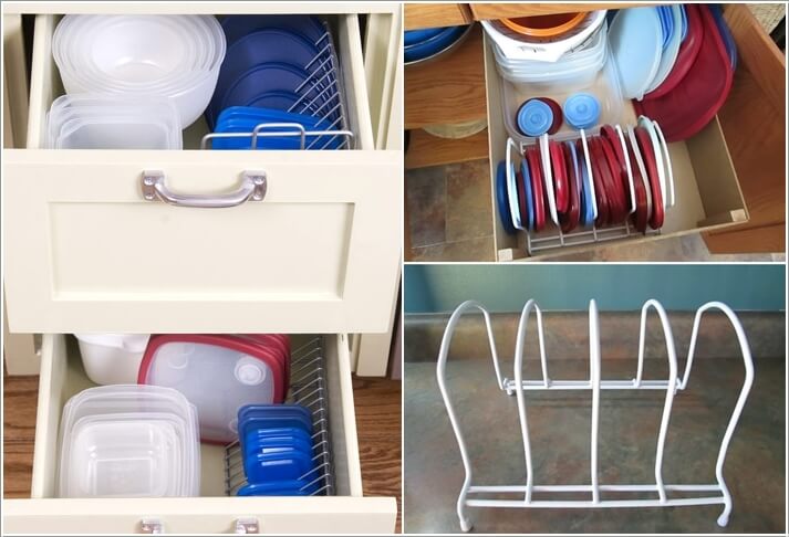 Rethink a Metal CD or Plate Rack and Put it Inside a Drawer