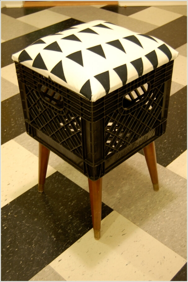 Add Legs and a Seat to a Milk Crate to Make a Stool