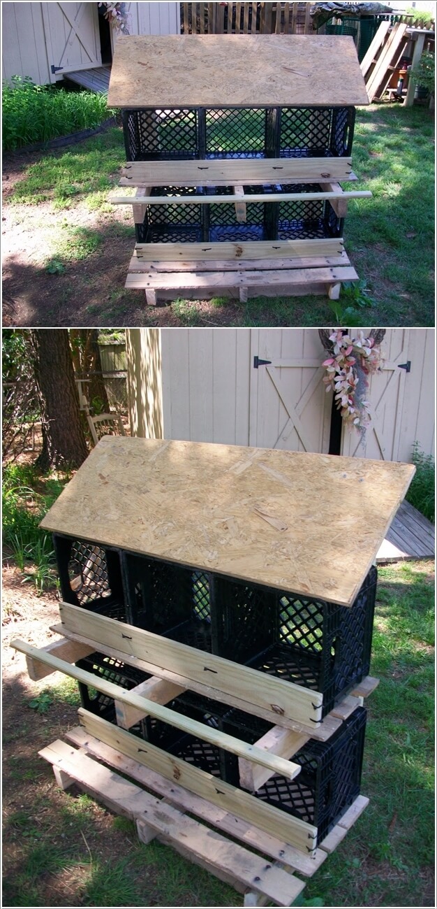 Plastic Crates Can Make Wonderful Chicken Nesting Boxes