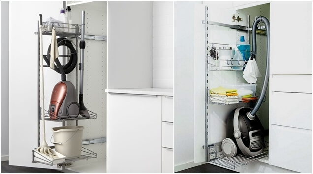 Outfit an Existing Closet with a Pull Out Rack for the Vacuum Cleaner