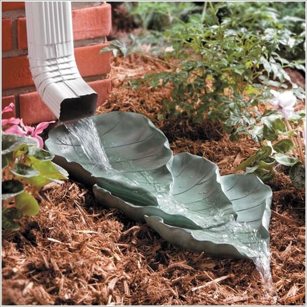 Place a Concrete Leaf Decorative Splash Block
