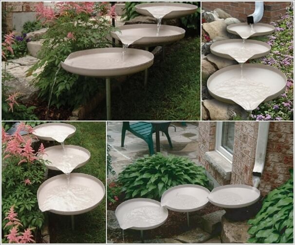 Put Cascading Dishes That Will Turn Into a Water Feature During Showers