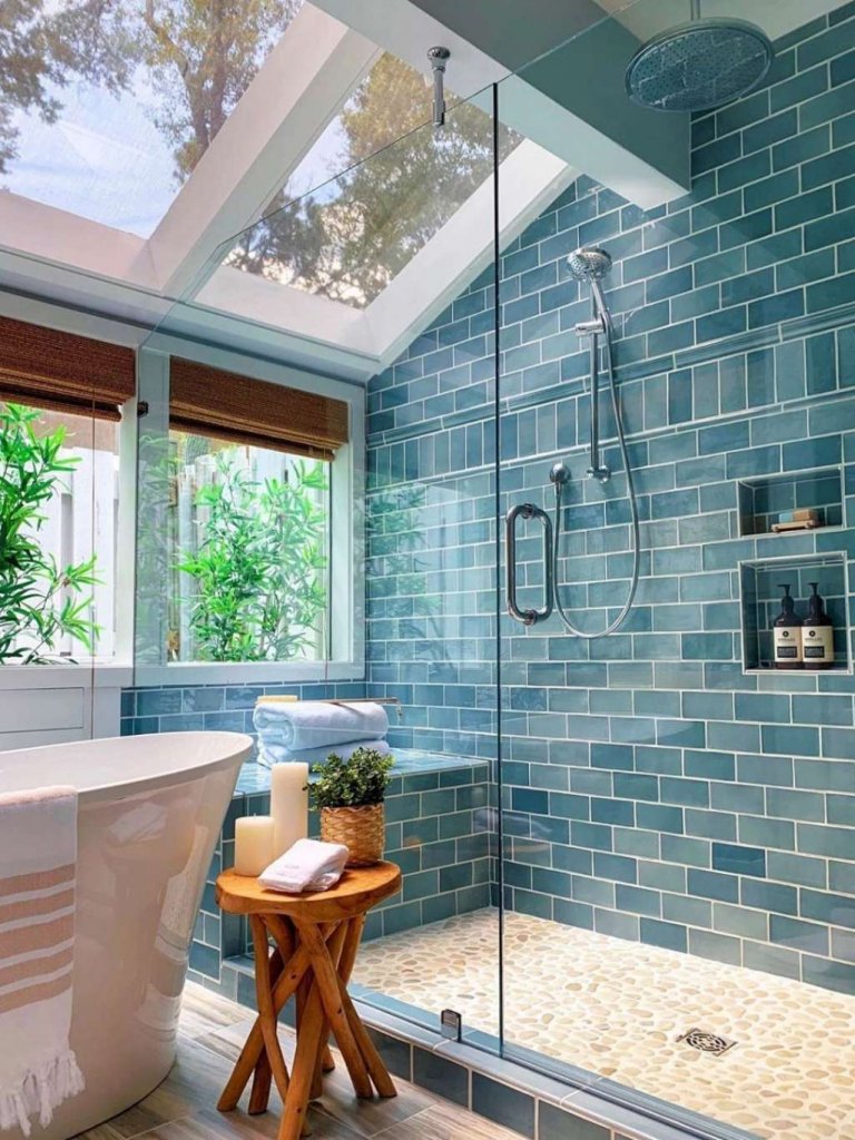 Ombre Aqua Subway Tiles Go Perfect with a Bathroom