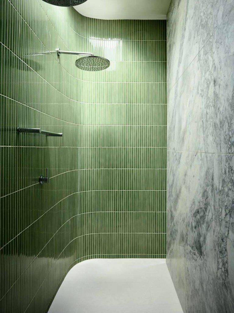 If The Shower Enclosure Ceiling is Tall Then You Can Install Pencil Tiles
