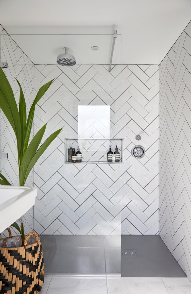 You Can Have a New Take on The Classic Subway by Installing The Tiles in a Herringbone Pattern