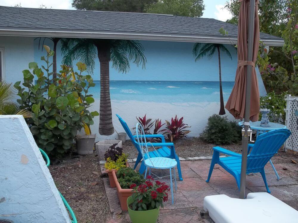 Paint a Beach Scene On The Backyard Wall