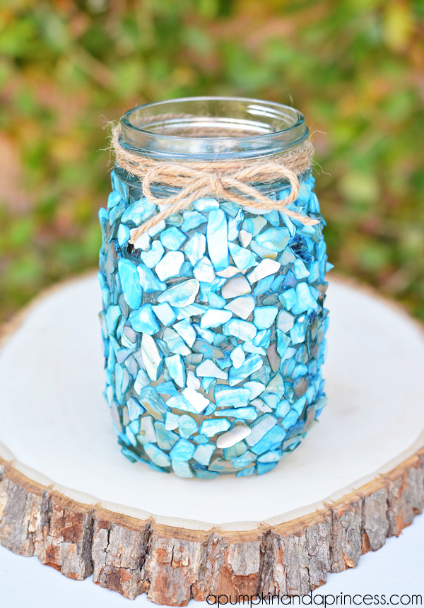 Broken Sea Shell Covered Jars