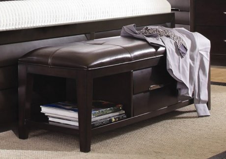 Contemporary Leather Storage Bench