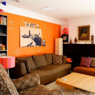 Creative Orange Living Room Design