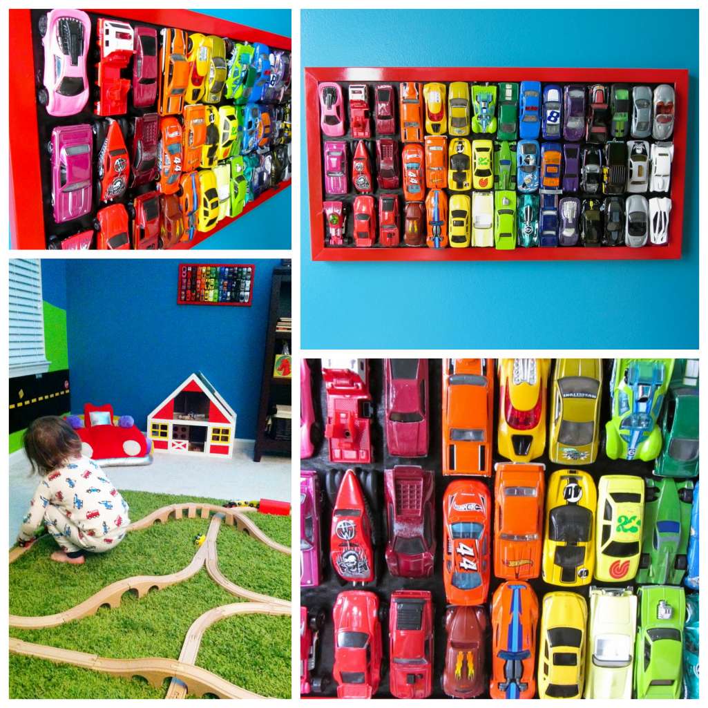 Create A Super Cute Wall Hanging From Your Kid's Toy Cars!