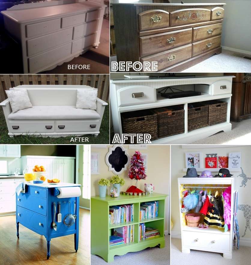 5 Ideas were Used to Let These Old Dressers Enjoy a Second Life