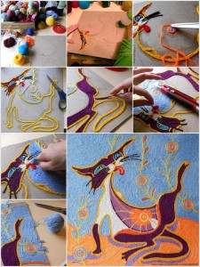 How Amazing and Unique is This Yarn Painting Idea