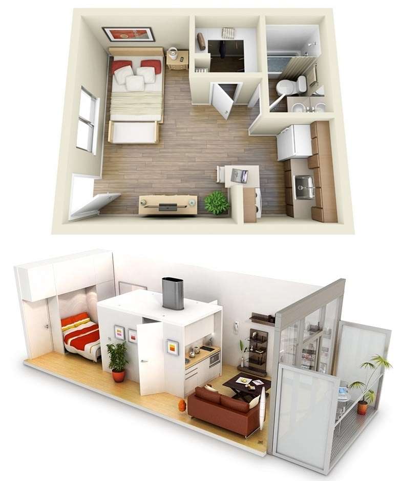 Apartment One Bedroom Floor Plans - floorplans.click