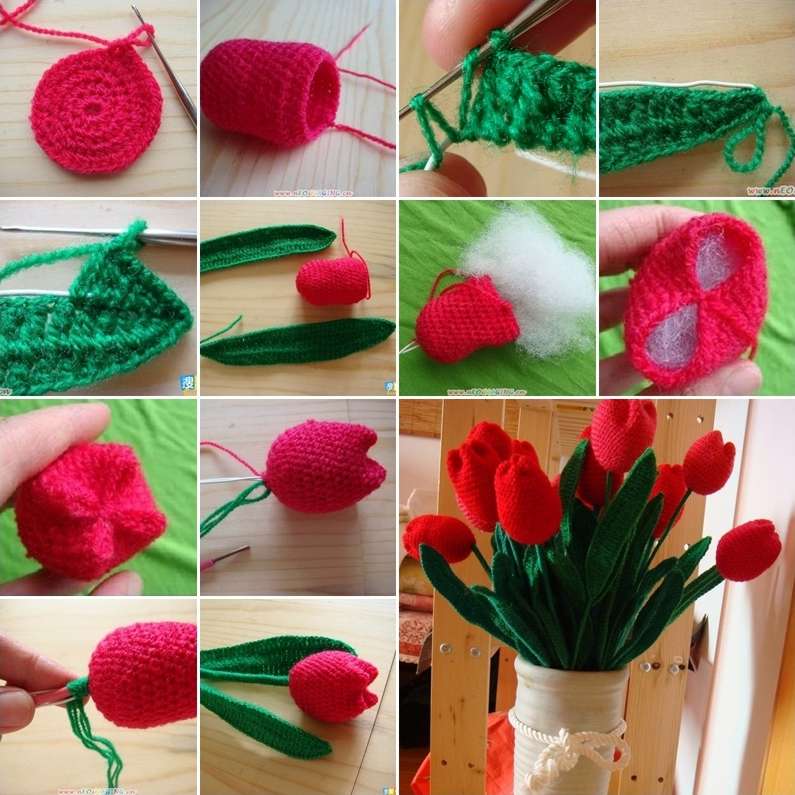 These Crochet Tulips will Make a Perfect Home Decor club de diagramas 