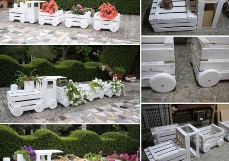 Make This Lovely Wooden Crate Train Planter for Your Garden fi