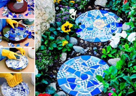 beautiful Broken China Mosaic Stepping Stones Tutorial fi