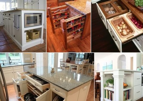 39 Clever Kitchen Island Designs with Storage fi