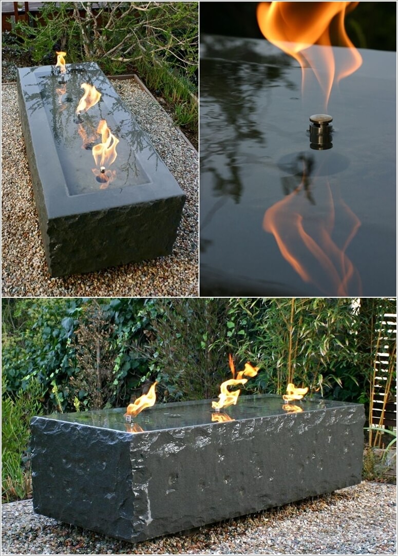 Rectangular Fire Pit Designs ~ 10 Water Feature And Fire Pit Combos You ...