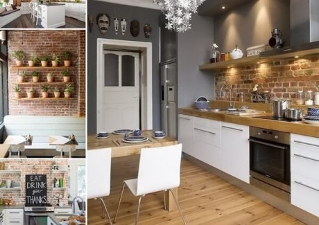 67 Amazing Kitchens with Exposed Brick Walls fi