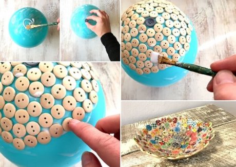 Craft a Cute and Cool Dish with Buttons fi