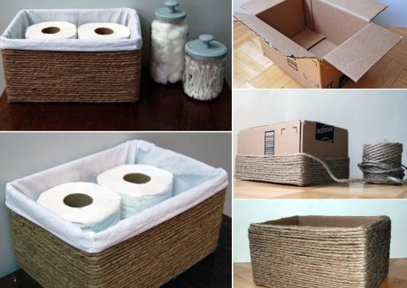 Make a Storage Basket from a Cardboard Box fi