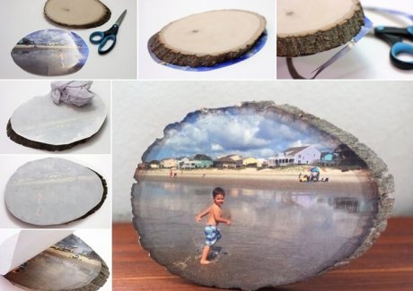 This Wood Slice Photo Transfer Idea is So Cool fi