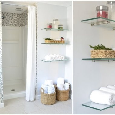 Create Wall Storage in Your Bathroom with DIY Shelves 10