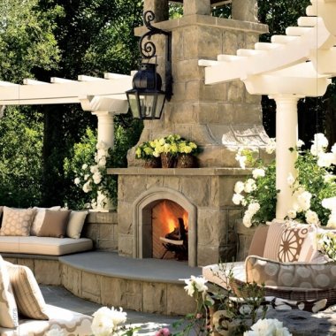 Stunning Outdoor Fireplace Designs fi