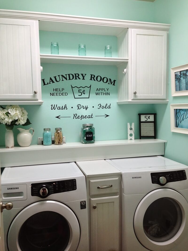 colorful laundry rooms