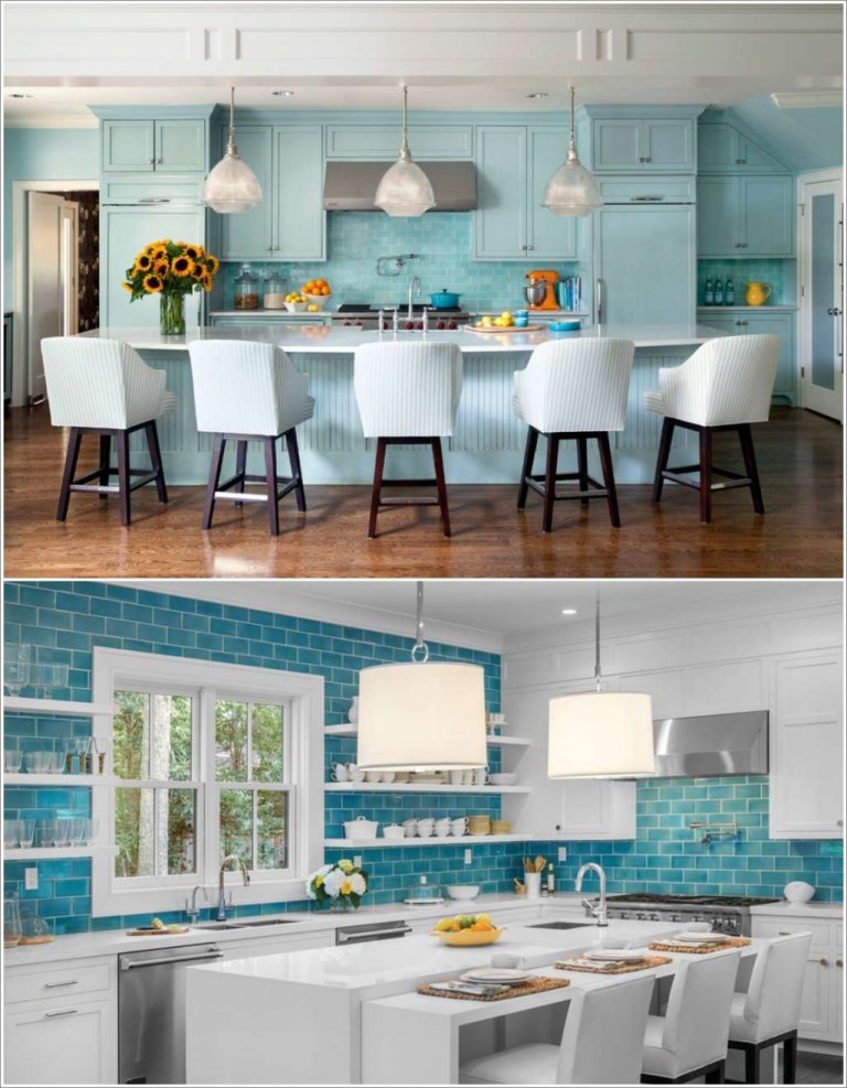 Ways to Decorate a Kitchen with BlueGreen