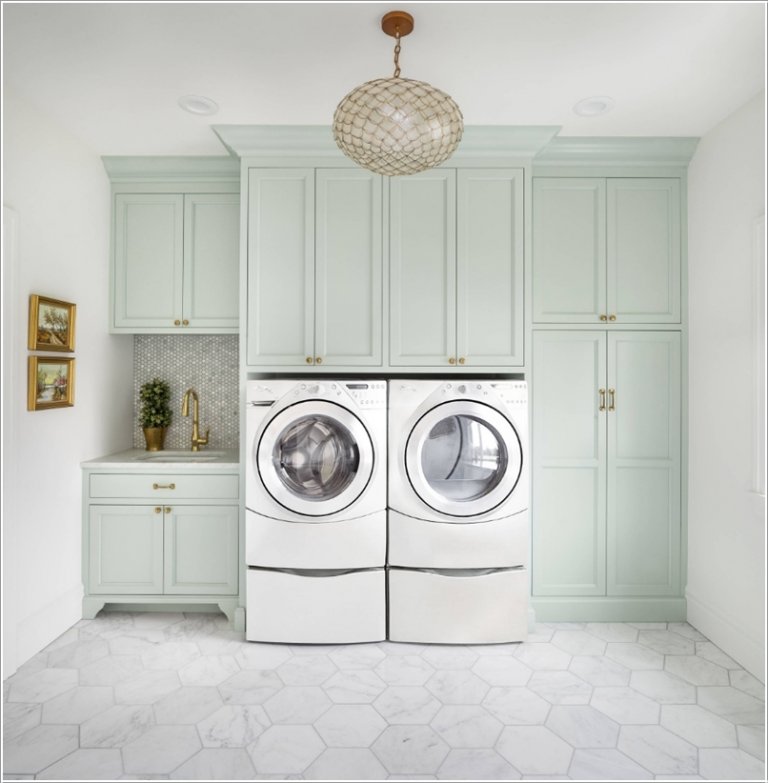 Relaxing Color Palettes for a Laundry Room