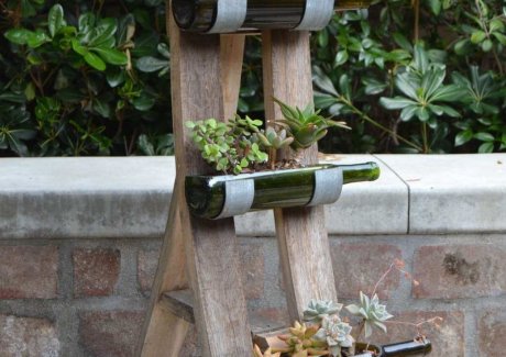 DIY Wine Bottle Garden Decor Ideas