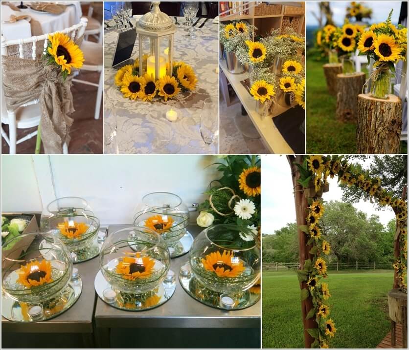 Sunflower Decoration Ideas for Summer Weddings