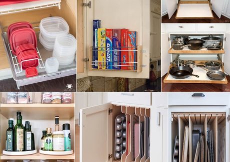 kitchen cabinet organization hacks