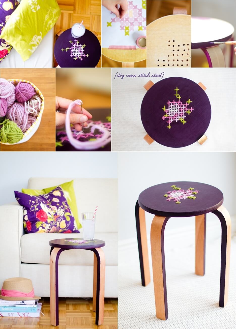 DIY Cross Stitch Inspired Home Decor Projects